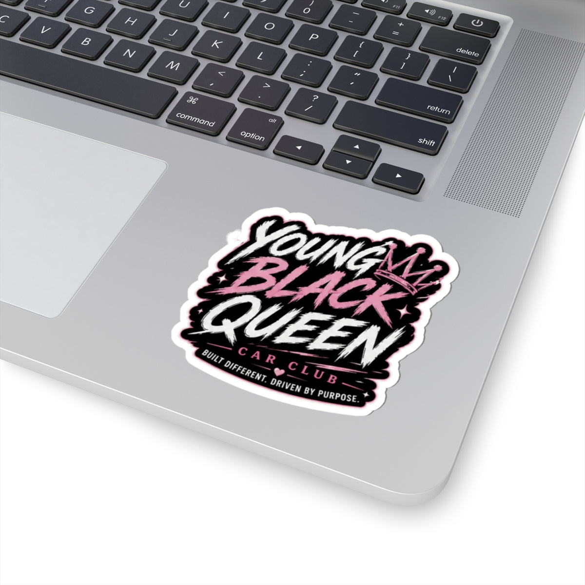 Young Black Queen Kiss-Cut Sticker | Car Club decal, Pink Crown design