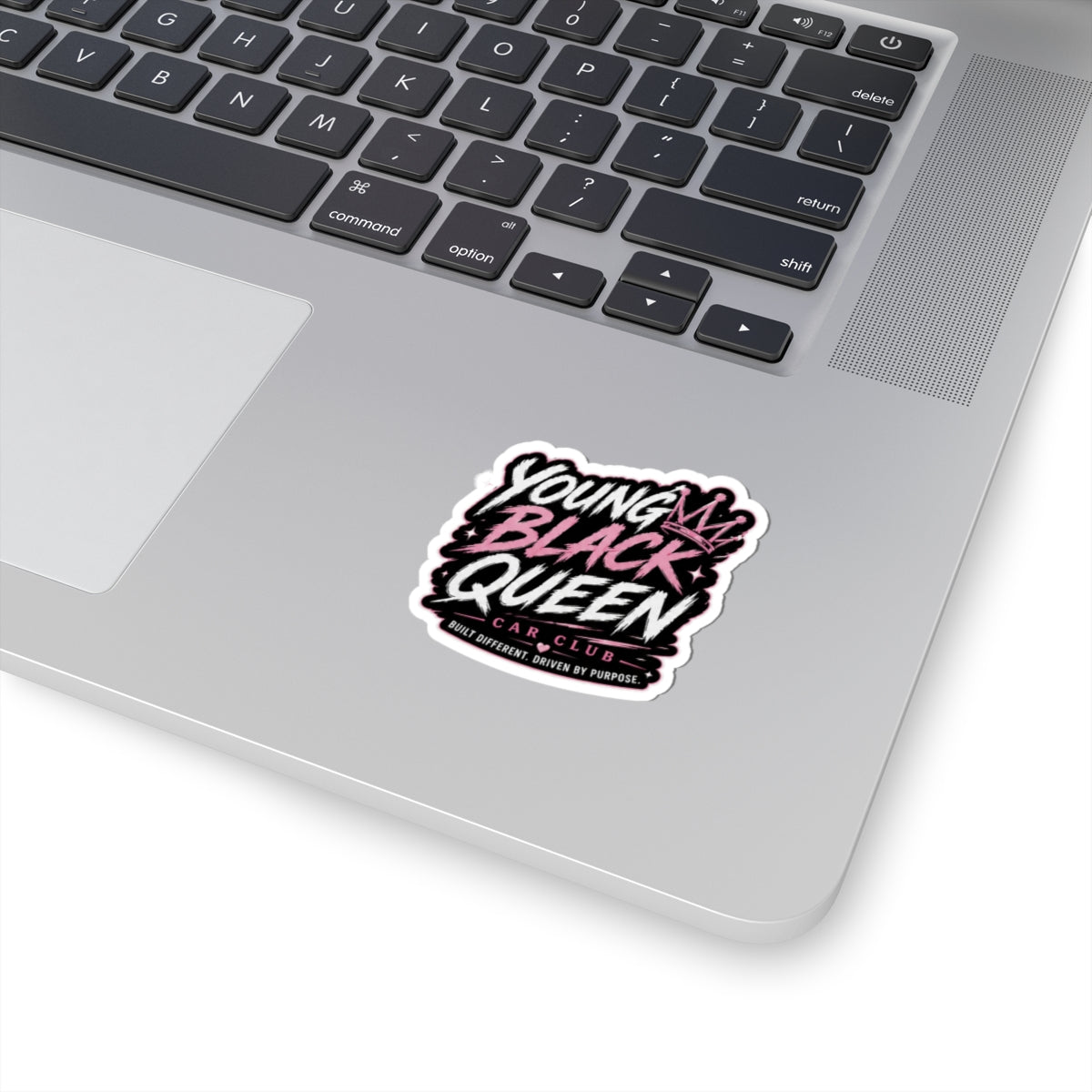 Young Black Queen Kiss-Cut Sticker | Car Club decal, Pink Crown design