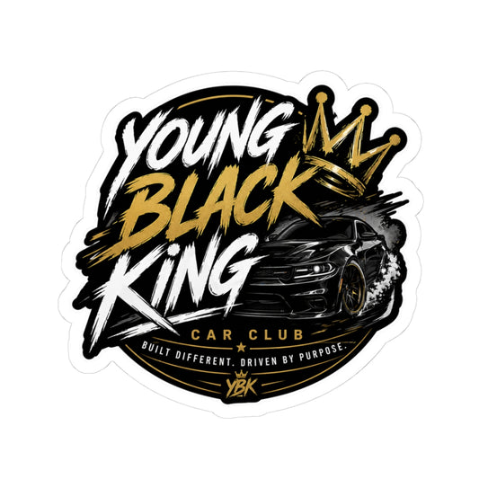 Young Black King car club Kiss-Cut Sticker | Crowned Muscle Car decal